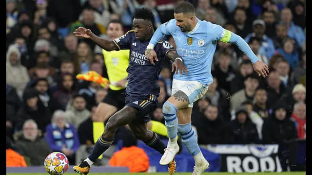 Vinicius Junior - Kyle walker - Manchester City vs Real Madrid: Leg Kedua Perempatfinal Liga Champions 2023/2024