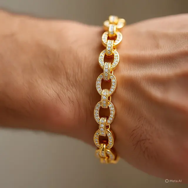 Gelang Emas Rantai Pria Model Cuban Link