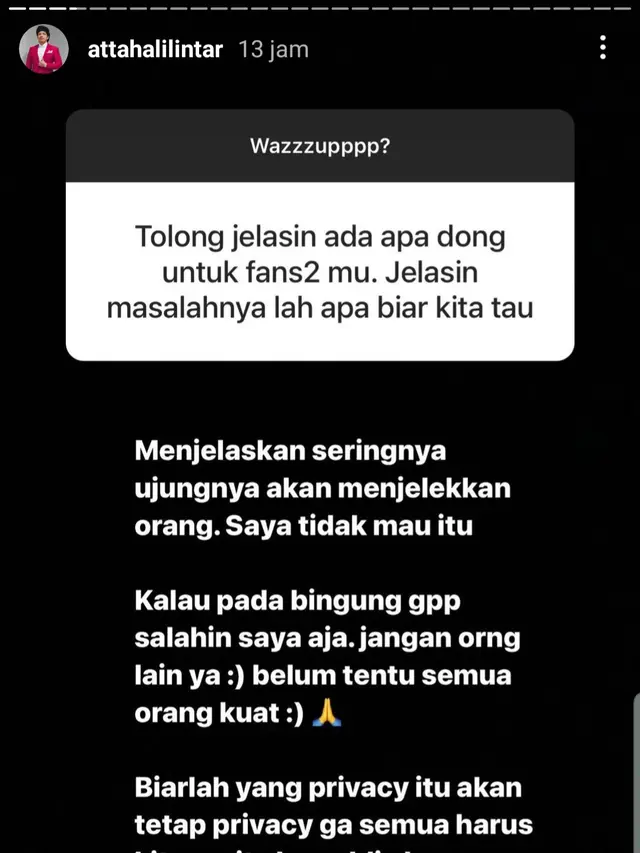 Unggahan Atta Halilintar. (Foto: Instagram @attahalilintar)