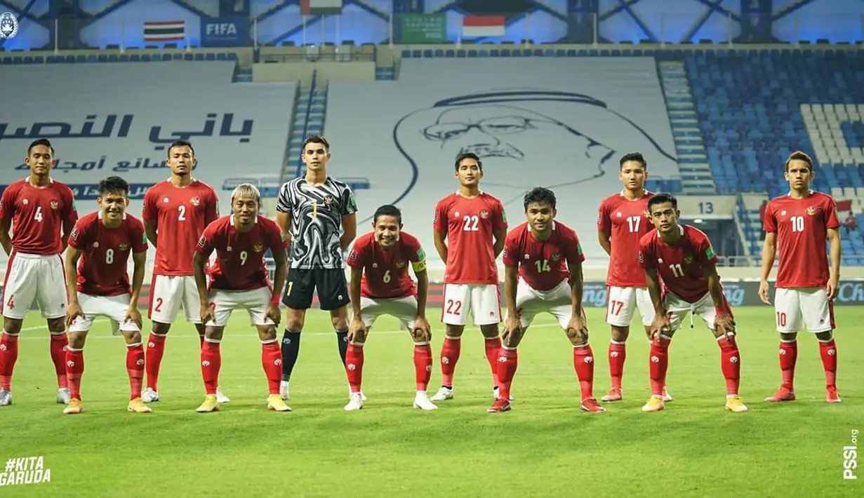 Kedudukan imbang 2-2 ini tak berubah hingga peluit panjang akhir pertandingan berbunyi. Skor imbang ini membawa Indonesia memperoleh angka pertamanya di Grup pada ajang Kualifikasi Piala Dunia 2022. Selanjutnya Timnas Garuda akan berhadapan melawan Vietnam, Senin (7/6/2021). (Foto: Dok. PSSI)
