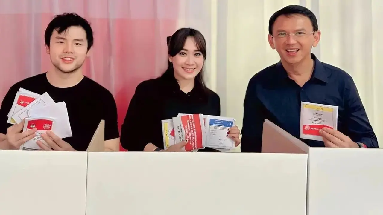 Keluarga Ahok saat coblosan
