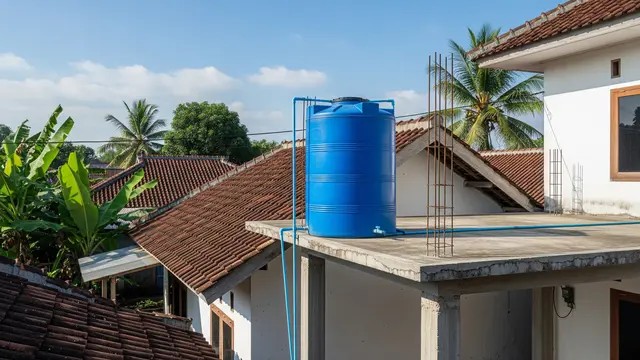 Posisi ideal toren air di atas dak rumah