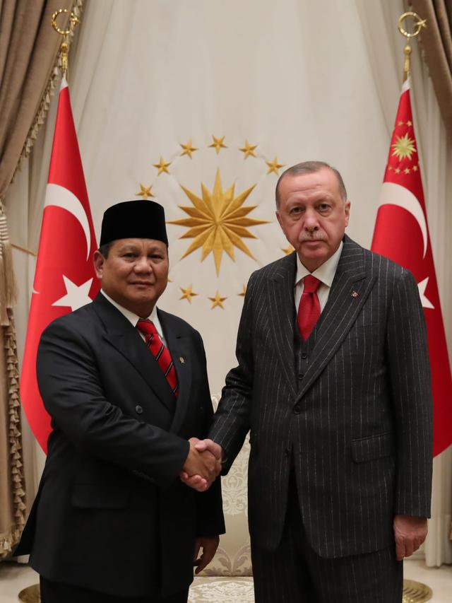 Menteri Pertahanan Prabowo Subianto diterima Presiden Turki, Recep Tayyip Erdogan. (Dokumentasi Kedutaan Besar Ankara)