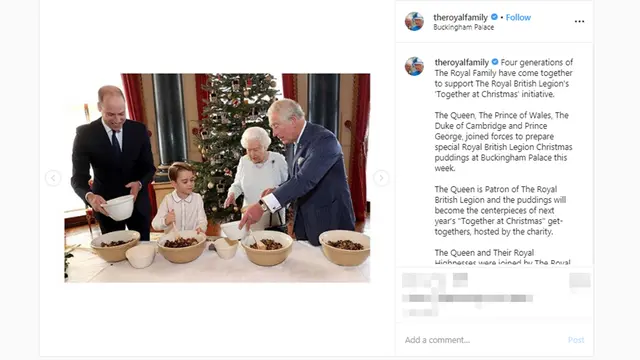 Pangeran William, Pangeran George, Ratu Elizabeth II, dan Pangeran Charles