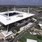 Pemandangan udara Hard Rock Stadium dua hari menjelang laga pembuka turnamen sepak bola Club World Cup di Miami Gardens, Florida, 12 Juni 2025. (AP Photo/Rebecca Blackwell)
