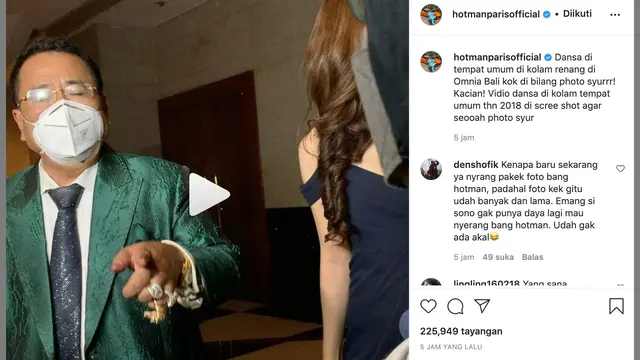 Unggahan Hotman Paris. (Foto: Instagram @hotmanparisofficial)