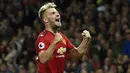 Luke Shaw mengalami kenaikan banderol di 2021 sebanyak 20 juta euro. Pemain Manchester United tersebut awalnya memiliki nilai banderol sebesar 22 juta euro pada awal tahun 2021 dan saat ini sudah mencapai 42 juta euro. (Foto: AFP/Oli Scarff)