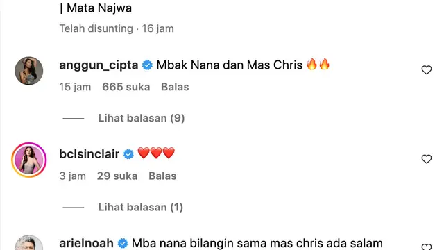Ariel NOAH titip salam buat Chris Martin lewat Najwa Shihab. (Foto: Dok. Instagram @najwashihab)