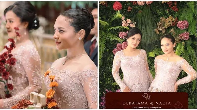 6 Potret Penampilan Amel Carla di Pernikahan Kakak, Tampil Anggun