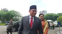 Ketua DPD Partai Gerindra Jawa Tengah, Sudaryono saat tiba di Istana Negara Jakarta, Kamis (18/7/2024). (Liputan6.com/Lizsa Egeham)