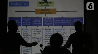 Dirjen Bea Cukai Heru Pambudi (kiri) memaparkan empat pilar omnibus law, Jakarta, Selasa (11/2/2020). Dirjen Pajak Suryo Utomo juga mengatakan upaya memperkuat perekonomian menjadi salah satu alasan utama pemerintah melakukan terobosan kebijakan dalam bentuk omnibus law. (Liputan6.com/Angga Yuniar)