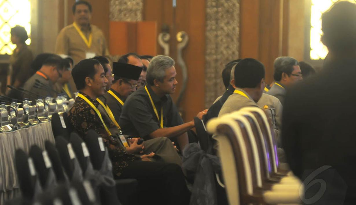 Gubernur DKI Jakarta Joko Widodo hadir dalam rapat koordinasi nasional di Hotel Grand Sahid Jaya, Jalan Sudirman, Rabu (21/5/2014) (Liputan6.com/Herman Zakharia)