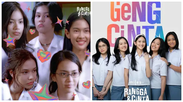 Potret perbandingan 6 pemain Geng Cinta AADC vs Rangga & Cinta, netizen sebut wajahnya mirip