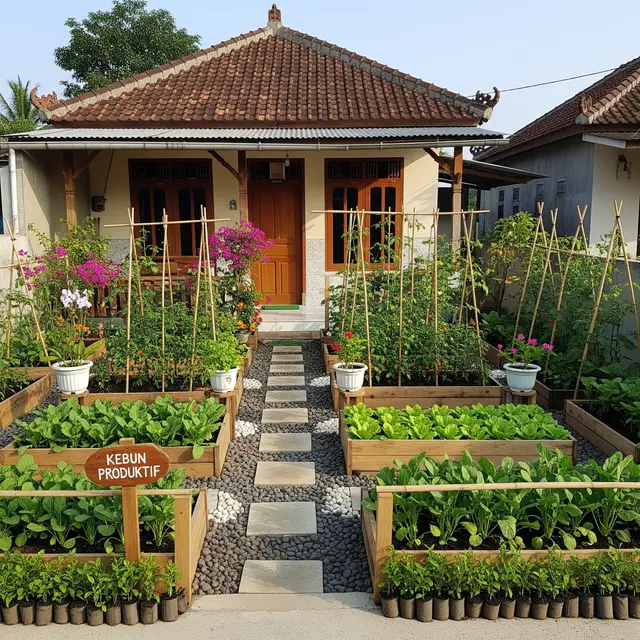 Model Halaman Depan Rumah Kampung Sederhana (Gemini AI)