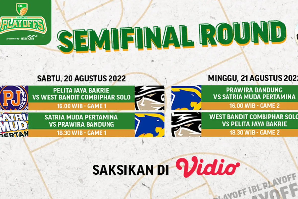 Link Live Streaming Semifinal IBL 2022 Mulai 20 - 21 Agustus 2022 di Vidio : 4 Tim Bersaing Ketat