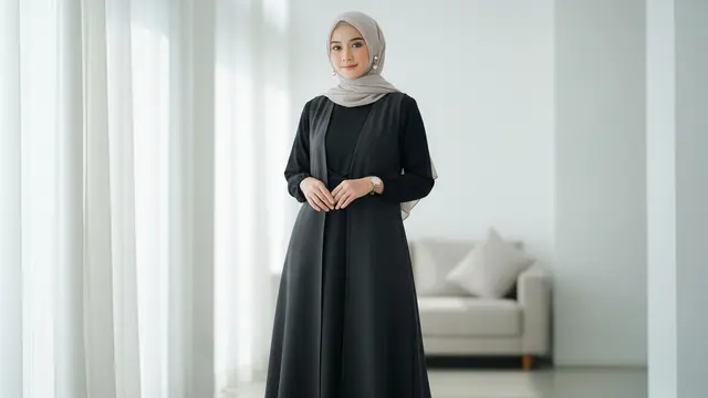 8 Model Gamis Terbaru Kombinasi Rompi yang Beri Kesan Lebih Tinggi, Modis dan Anggun Dipakai Sehari-hari