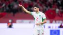 Pemain Maroko, Achraf Hakimi, merayakan kemenangan atas Zambia pada laga Piala Afrika di Prince Moulay Abdellah Stadium, Selasa (30/12/2025). (AP Photo/Themba Hadebe)