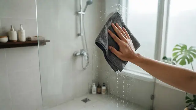 Bilas dan Keringkan Kaca dengan Kain Microfiber