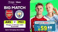 Link Live Streaming Premier League 23/24 Big Match: Arsenal vs Man City. (Sumber: dok .vidio.com)