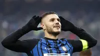 5. Mauro Icardi - Penyerang asal Argentina itu merupakan kunci kehebatan Inter Milan saat ini. Gol-gol yang diciptakan pun sering menjadi penentu kemenangan. Pria berusia 24 tahun itu memimpin top scorer dengan 16 gol. (AP/Antonio Calanni)