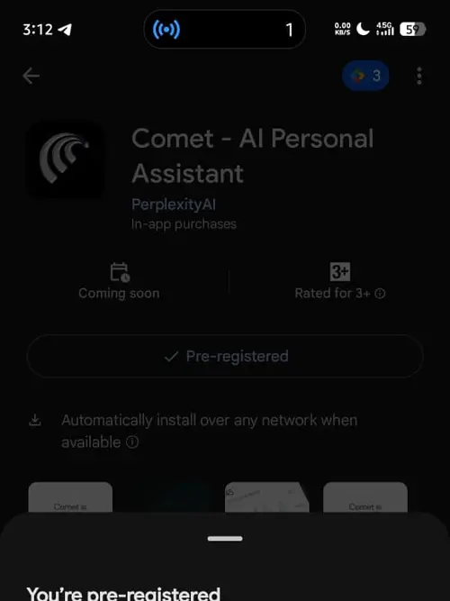 Cara download Comet AI mobil di Android.