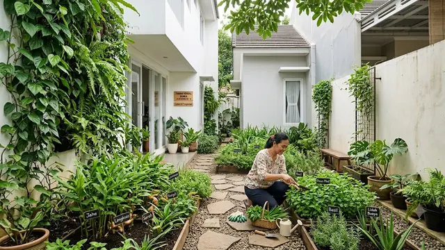 6 Inspirasi Taman Hijau di Sela Rumah, Sulap Lahan Sempit Jadi Lebih Asri