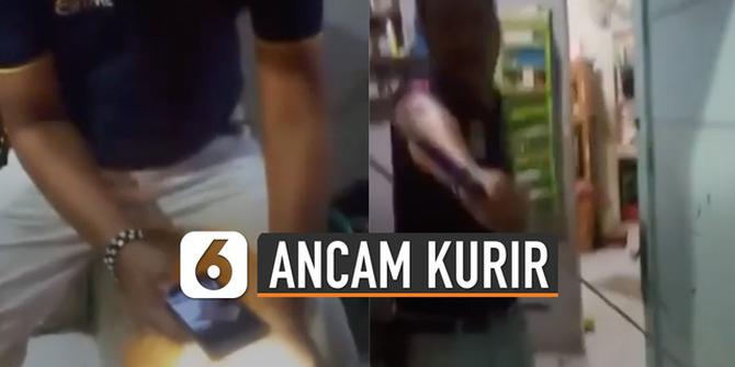 VIDEO: Viral Pria Ancam Kurir Pakai Pedang