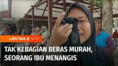 Mahalnya harga beras membuat warga rela mengantre panjang berdesak-desakan di bawah terik matahari berjam-jam demi mendapat harga yang lebih murah. Tak sedikit pula yang terpaksa membawa anak hingga menangis karena tak kebagian beras murah.