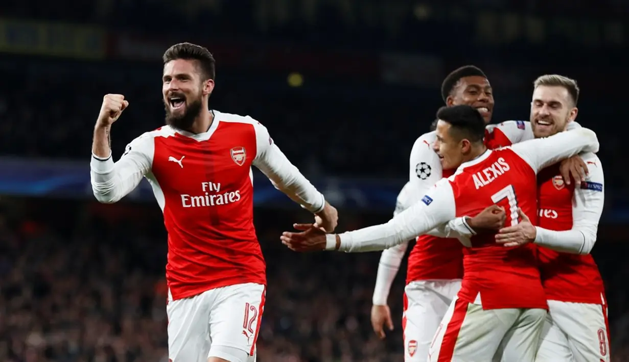 Arsenal hanya mampu meraih hasil imbang 2-2 kontra Paris Saint-Germain pada pertandingan kelima Grup A Liga Champions di Stadion Emirates, Rabu (23/11/2016). (Reuters/Stefan Wermuth)