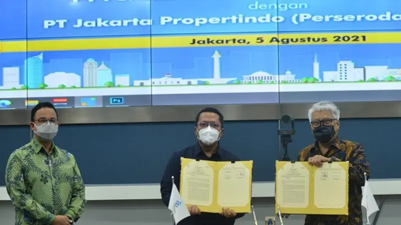 Penandatanganan kerja sama penyediaan energi gas bumi dan utilitas lainnya antara PGN dengan Jakarta Propertindo, Kamis, 5 Agustus 2021. (Dok: Istimewa)