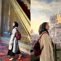 Lewat akun Instagram pribadinya, Irish Bella berbagi momennya saat wisata religi ke Turki. Penampilannya yang stylish turut mencuri atensi. [@_irishbella_]