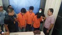 Tiga orang bandar narkoba di Kota Palembang diringkus tim Satreskrim Narkoba Polresta Palembang (Liputan6.com / Nefri Inge)