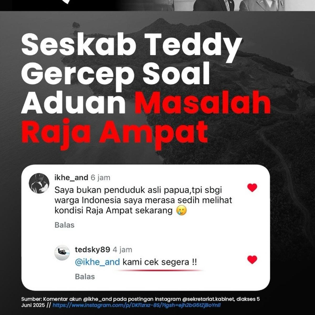 akun medsos Seskab Teddy Jawab Netizen