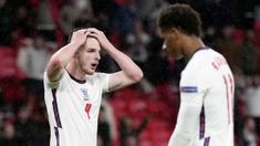 Timnas Inggris gagal memetik kemenangan pada Derbi Britania melawan Skotlandia di ajang Euro 2020. The Three Lions hanya mampu bermain imbang 0-0. (AP/Frank Augstein, Pool)