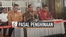 Menteri Hukum dan HAM (Menkumham) Yasonna Laoly memberikan penjelasan terkait pro-kontra pasal penghinaan presiden dalam Rancangan Kitab Undang-Undang Hukum Pidana (RKUHP).