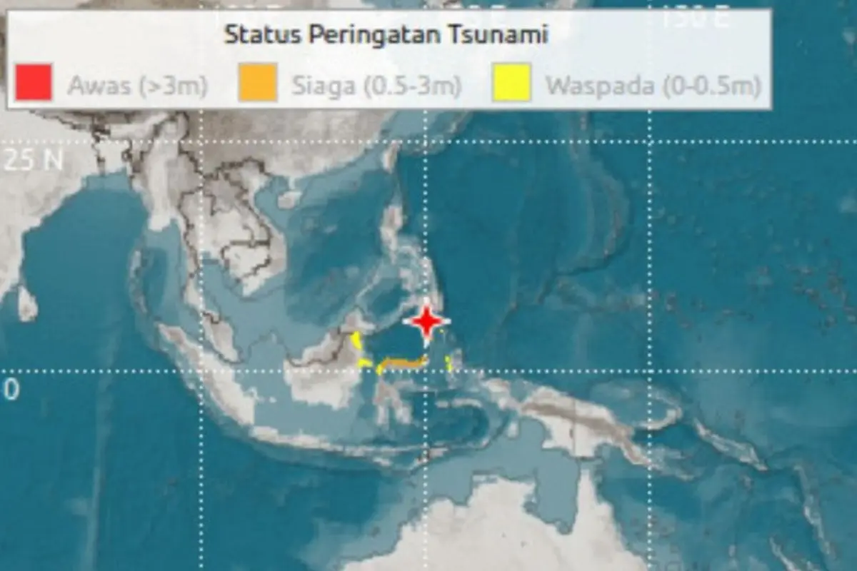 Pada Senin (8/6/2026) pukul 06.37.42 WIB wilayah Pantai Selatan Mindanao, Filipina diguncang gempa tektonik.