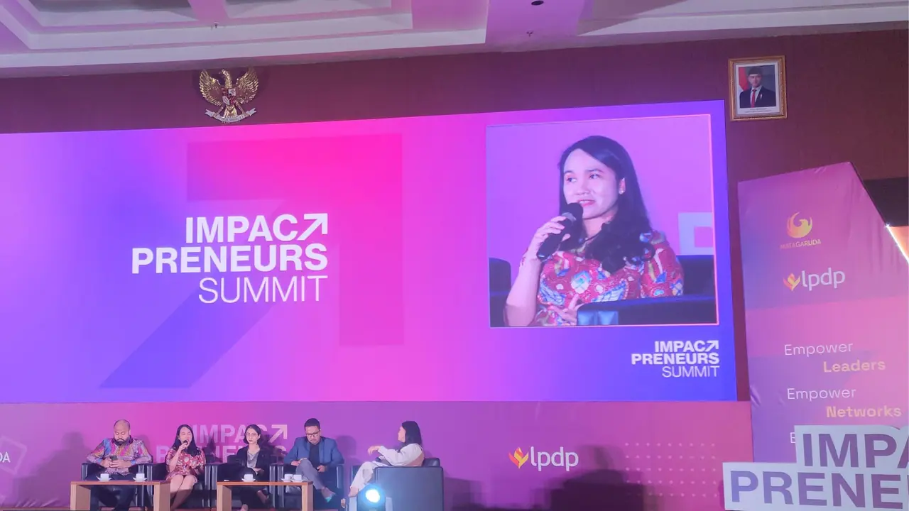 Acara ImpactPreneurs Summit 2025 digelar di Gedung Marie Muhammad, Jakarta pada Kamis (31/7/2025).