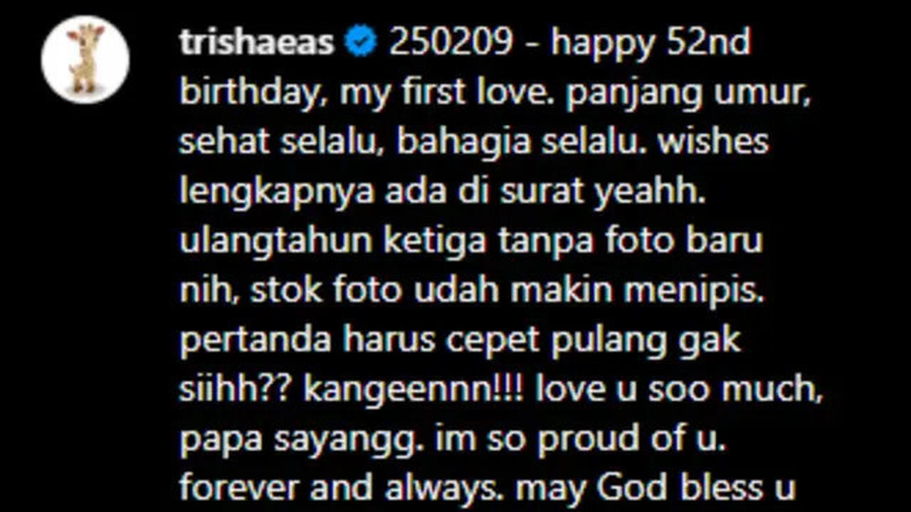 Trisha Eungelica Ardyadana Ungkap Harapan agar Ferdy Sambo Segera Pulang, Tulis Pesan Begini