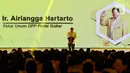 Ketua Umum Partai Golkar Airlangga Hartarto saat berpidato dalam pembukaan Munas X Partai Golkar di Jakarta, Selasa (3/12/2019). Munas Partai Golkar yang berlangsung pada 3-6 Desember 2019 beragendakan pemilihan Ketua Umum Partai Golkar. (Liputan6.com/Johan Tallo)