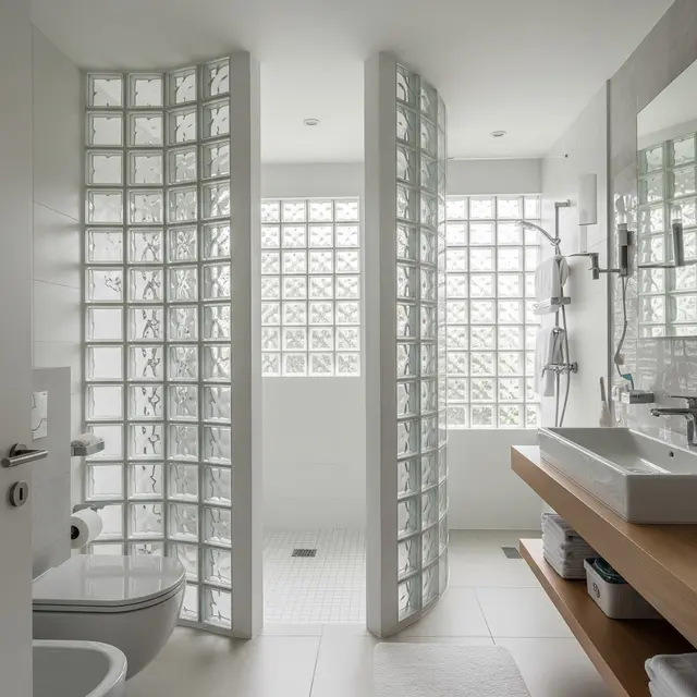 Rumah Sederhana dengan Banyak Glass Block agar Lebih Terang (Image by Gemini AI)