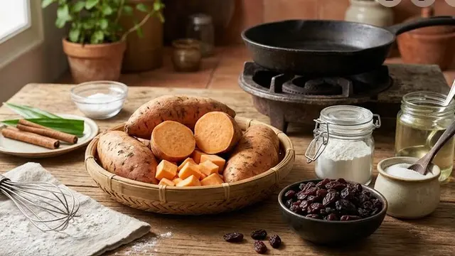 Resep Ubi Goreng Kismis (AI Generated)