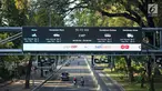 Kendaraan melintas di bawah mesin electronic road pricing (ERP) di Jalan Medan Merdeka Barat, Jakarta, Rabu (11/9/2019). Pemprov DKI Jakarta membatalkan proses lelang tender untuk jalan berbayar atau ERP setelah mendapatkan opini hukum dari Kejaksaan Agung RI. (Liputan6.com/Immanuel Antonius)