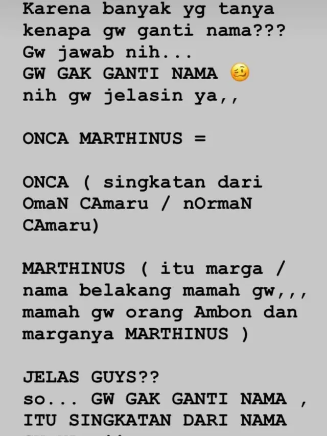 Penjelasan Norman Kamaru Soal Nama