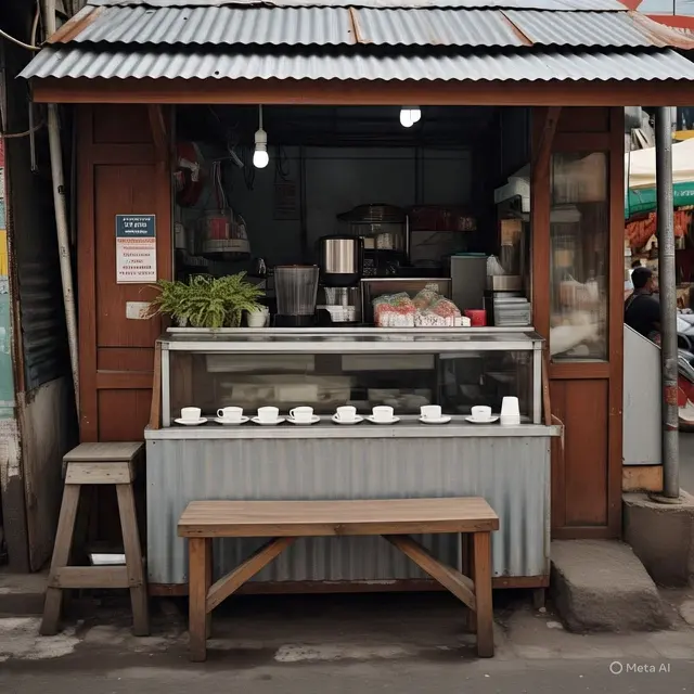 Warung Kopi dengan Atap Seng