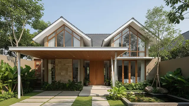4 Model Rumah Minimalis dengan Atap Kombinasi Pelana dan Kanopi Modern yang Fungsional