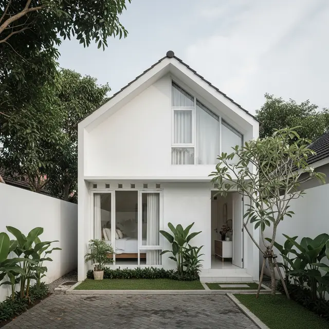 9 Model Rumah Sederhana Warna Putih di Lahan Terbatas