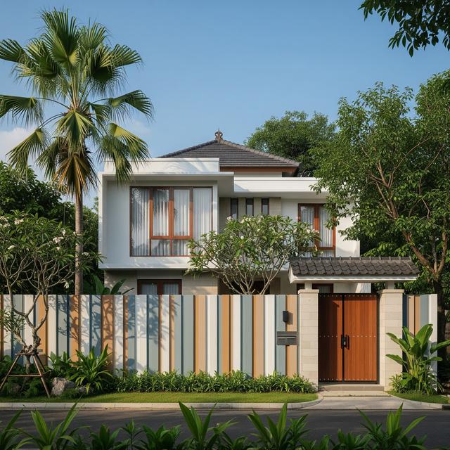 9 Model Pagar Tembok Minimalis Motif Garis Vertikal, Solusi Keamanan Modern Hunian