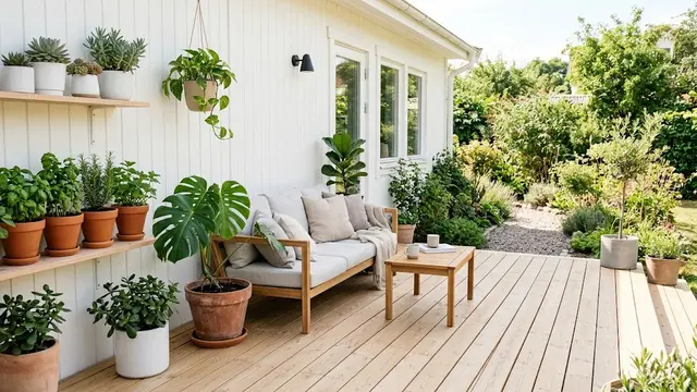 Model Teras Rumah Nyaman untuk Bersantai dan Berkebun/AI Generated