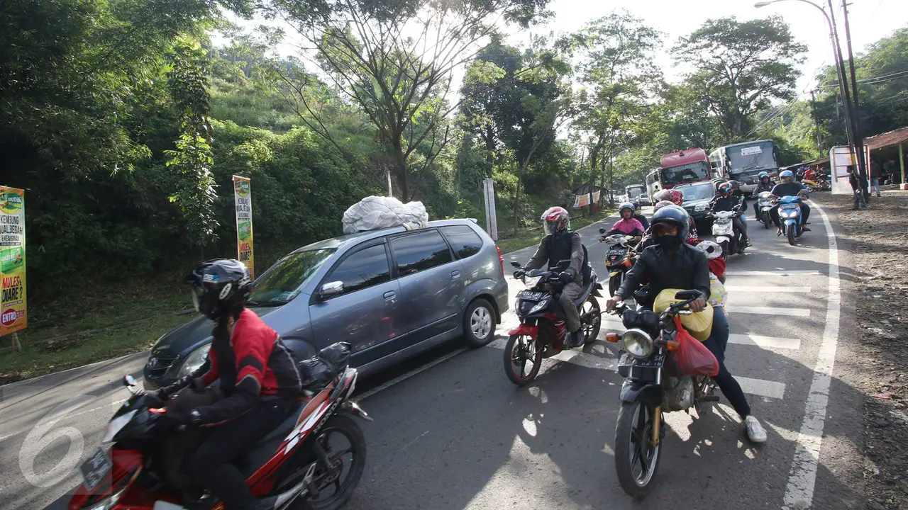 20160702-Bus Pemudik Tabrak Pohon, Lingkar Nagrek Tersendat-Jawa Barat