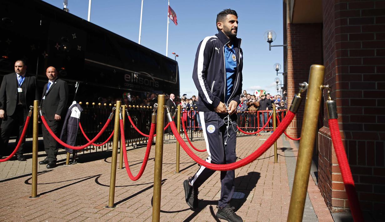  Pemain Leicester, Riyad Mahrez menempati urutan ke-2 pada indeks performa terbaik Liga Inggris pada data yang dikeluarkan premierleague.com dengan poin 868. (Action Images via Reuters/Lee Smith)